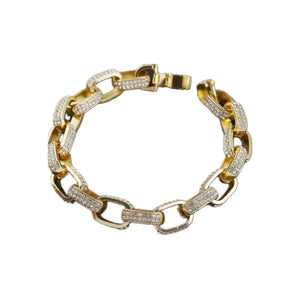 Pave Square Link Bracelet