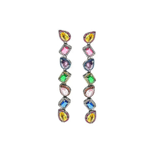 Dripping Jewel Drop Earrings- Multi